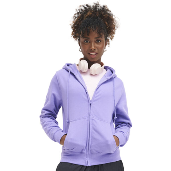 Women's Zipped Team Sports Hoodie - Cotton-Polyester Fabric Thumbnail